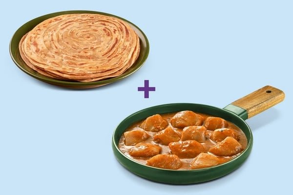 Combo: (400g Whole Wheat Parota + 450g Butter Chicken Gravy)