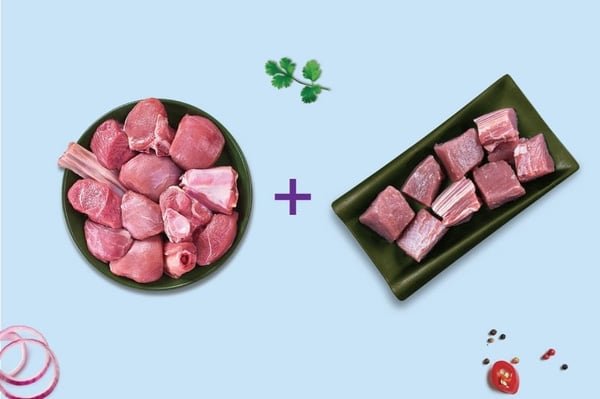 Combo: (Premium Tender Goat - Curry Cut 480g Pack + Yellow Fin Tuna