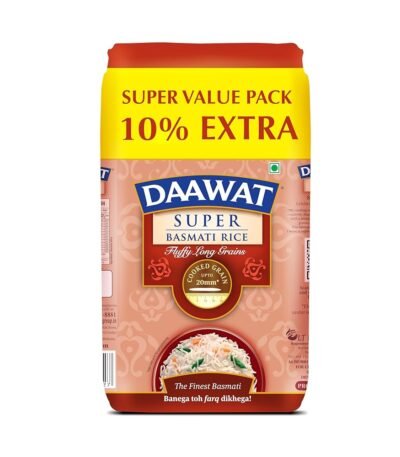 Daawat Super Basmati Rice 1Kg +100g or 1Kg| Fluffy Long Grains| Cooked upto 20mm*