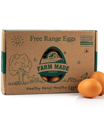Farm made foods Free Range Eggs,12 Pieces| Veg Fed| Non-Fertile Eggs