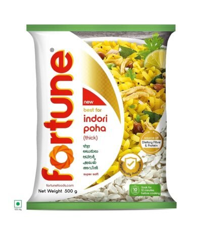 FORTUNE Thick Indori Poha, Super Soft, 500g
