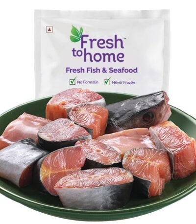 FreshToHome Indian Baasa/Pangasius Bengali Cut | 480g to 500g Pack | May Include Head Piece | Fresh | Never Frozen