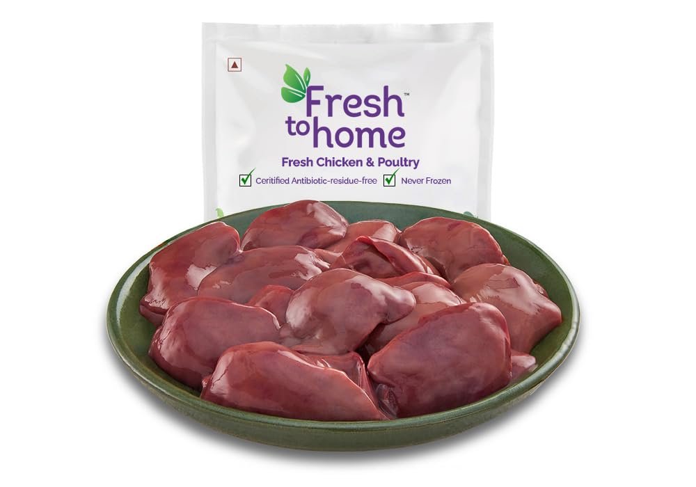 FreshToHome Premium Chicken Liver Cut Pieces | 480g to 500g Pack | Antibiotic-Residue-Free | Fresh | Never Frozen
