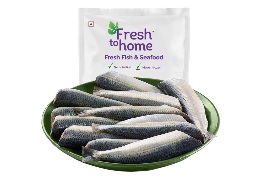 FreshToHome Premium Sardine/Mathi/Tarli | Whole Cleaned | 250g to 270g Pack | Fresh | Never Frozen
