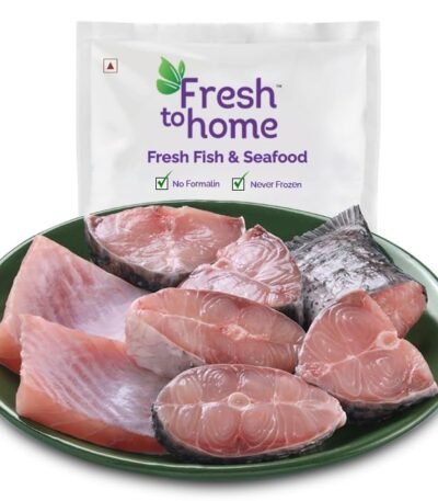 FreshToHome Rohu/Rui | Fish Bengali Cut Headless | 480g to 500g Pack | fish size: 1kg to 1.5kg Size | Fresh | Never Frozen