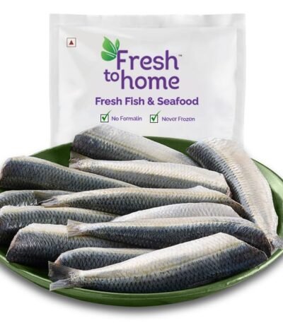 FreshToHome Sardine/Mathi/Tarli | Whole Cleaned | 480g to 500g Pack | Soft But Tasty| Fresh | Never Frozen