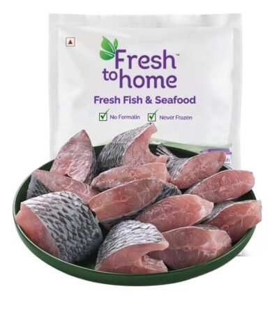 FreshToHome Tilapia/Jalebi Fish (Large) | Curry Cut | 480 to 500g Pack | May Include Head Piece | Fresh | Never Frozen