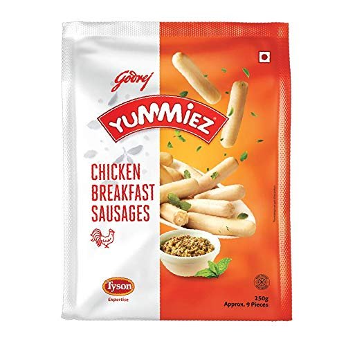 Godrej Yummiez Chicken Breakfast Sausage Pouch, 250 g