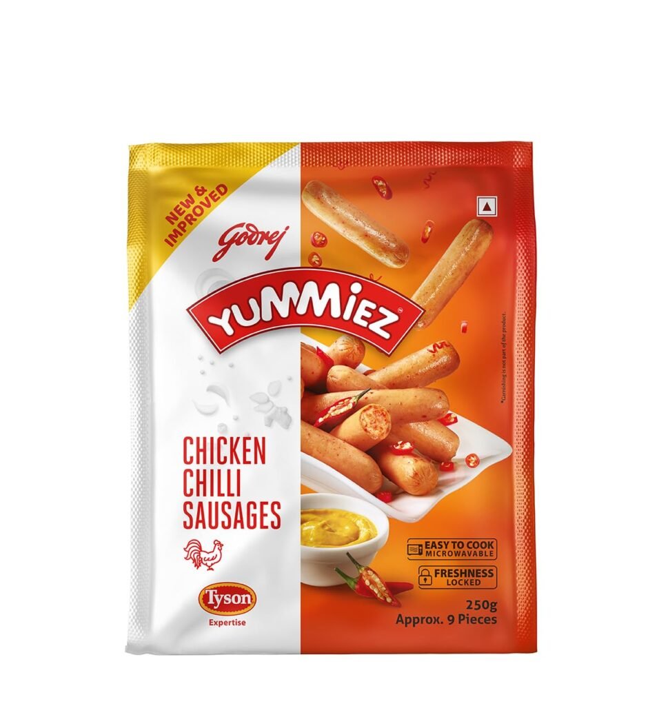 Godrej Yummiez Chicken Chilly Sausage Pouch, 250 g