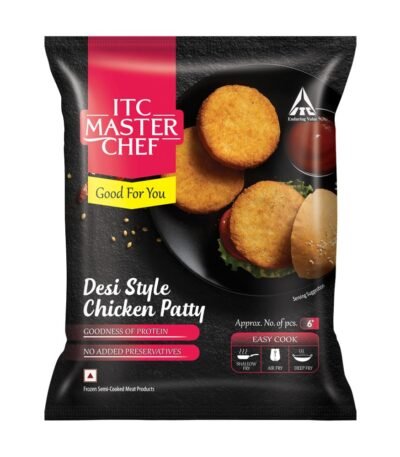 ITC MASTER CHEF Desi Style Chicken Patty, Non-Veg Frozen Snack, Ready to Cook, 330g
