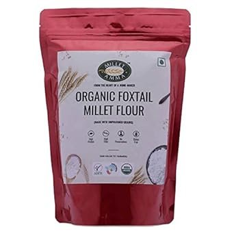 Millet Amma CERTIFIED ORGANIC Foxtail Millet Flour | 1 Kg | Made with Unpolished Millet | Suitable for Multiple Millet Recipes (Pongal, Dhokla, Porridge) | High Fiber & Rich in...