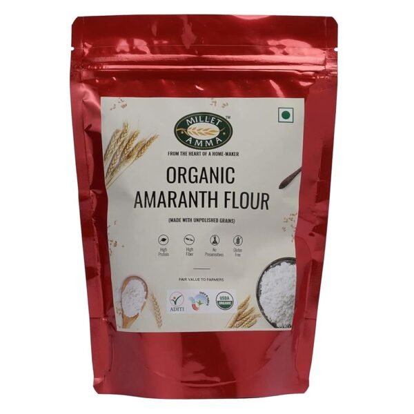 Millet Amma Organic Amaranth Flour - 1kg | Rajgira Atta | 100% Vegan & Gluten Free | Power House of Fiber, Protein and Micronutrients | Helps in Proper Brain Functioning &...