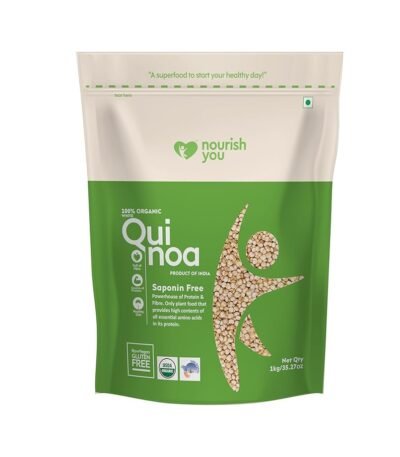Nourish You Organic White Quinoa Seeds 1Kg | Healthy Food | Gluten-Free | Saponin Free | High Protein & Fiber | Diet Food | USDA Certified Grain | 100% Wholegrain Cereal