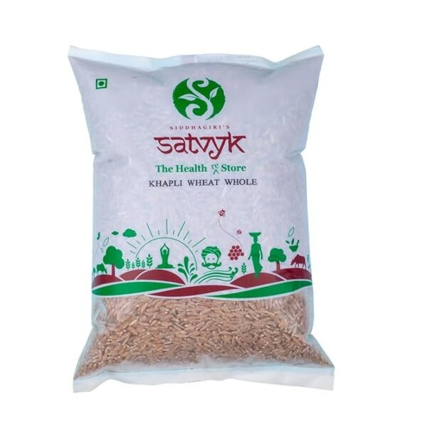S Siddhagiri's SATVYK THE HEALTH re STORE Khapli Wheat (5kg) - Unpolished Khapli Genhu| Fiber Rich Whole Wheat Grain| Emmer Wheat Whole