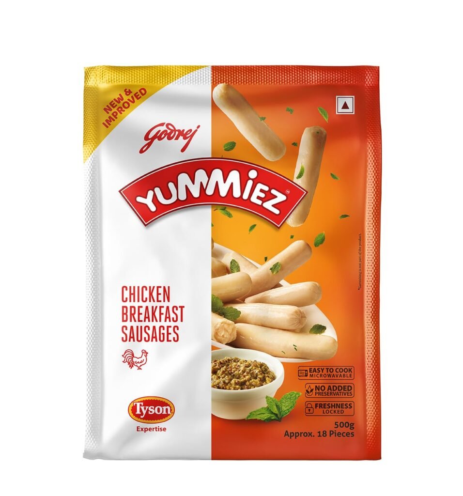Yummiez Godrej Chicken Breakfast Sausage Pouch, 500 g