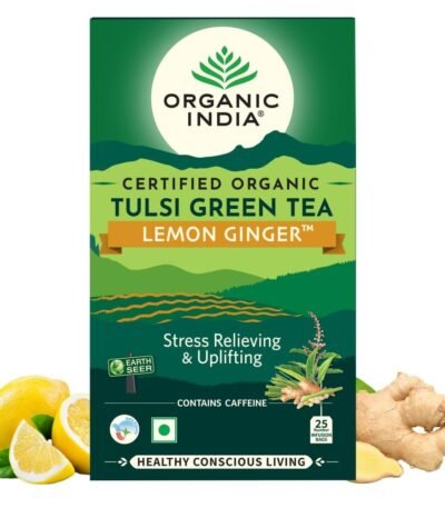 A TATA Product - Organic India Tulsi Green Tea Lemon Ginger - 25 Tea Bags
