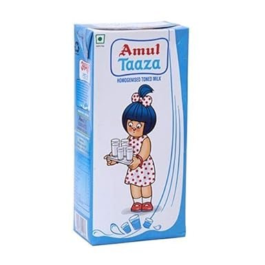 Amul Taaza Homogenized toned Milk, 200 ml