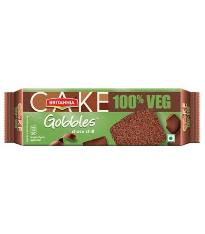 Britannia Gobbles Cake Gobbles 100% Veg Bar Cake Chocolate, 55 G/60 G (Weight May Vary)