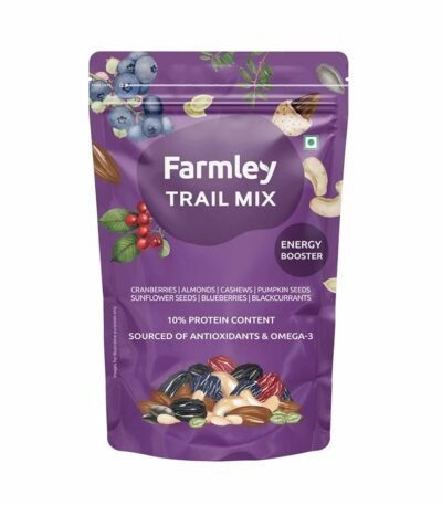 Farmley Premium Trail Mix | 160g | 7 Superfood in 1 Mix | Trail Mixes I Nuts and Dry Fruits Contains Almonds, Pumpkin Seeds, Cashew, Sunflower Seeds, Blueberries (Pack of 1)