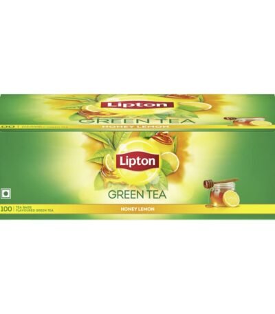 Lipton Honey Lemon Green Tea Bags 100 pcs, All Natural Flavour, Zero Calories - Improves Metabolism & Reduces Waist