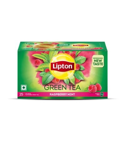 Lipton Raspberry Mint I 25 Tea Bags I Tasty Green Tea I Reduce Belly Fat, 33 Gm