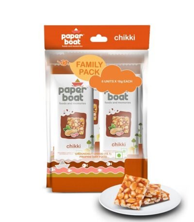 Paper Boat Chikki Family Pack, Peanut Bar, No Added Preservatives and Colours | Gajak | Sweets | Made with Jaggery | Gazak (Pack of 6, 16g Each)