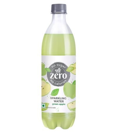 Paper Boat Green Apple Sparkling Water, 600ml | Carbonated Water | Zero Sugar, Zero Calories I Sugar Free