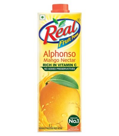Real Alphonso Mango Fruit Juice-1L | Rich In Vitamin C | No Added Preservatives, Artificial Colors & Flavours | Goodness Of Best Fruits | Tasty, Refreshing & Energising