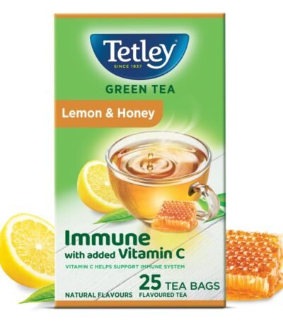 Tetley Green Tea, Lemon And Honey, 25 Tea Bags, 39 Grams