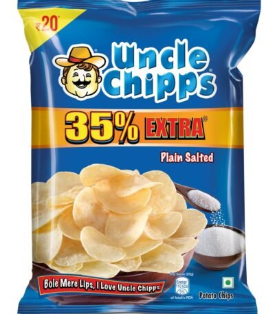 Uncle Chips Potato Chips 50/48.1 Gram, Plain Salted Flavour, Crispy Chips & Snacks (weight may vary)